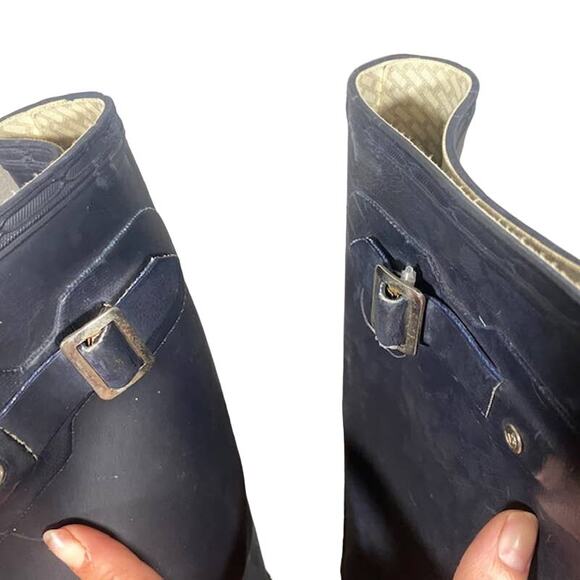 Hunter Navy Blue Rubber Classic Tall Winter Snow Rain Boots Women Sz 6 - Picture 4 of 9